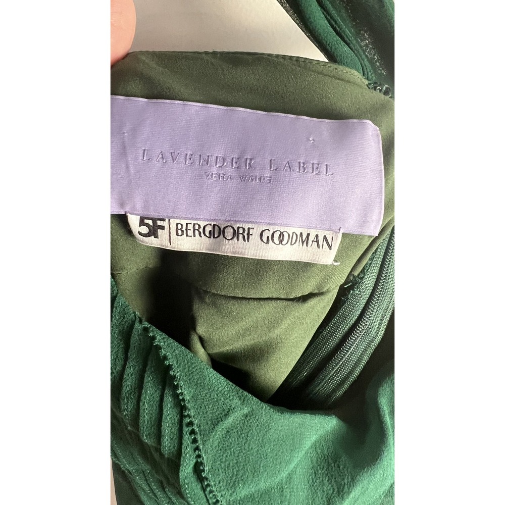 Vera Wang Lavender Label‎ Silk Chiffon Party Cocktail Dress Emerald Green Sz 6 - Picture 10 of 13